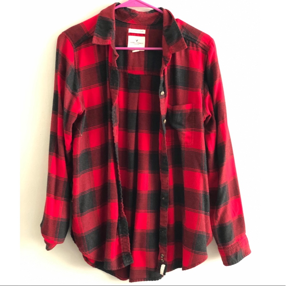 American Eagle Red Flannel Size Medium